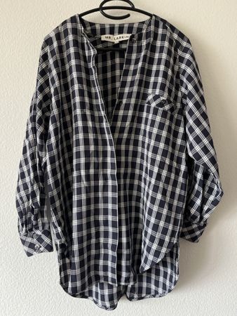 MR. LARKIN Bluse kariert XS Leichte 100% Viskosa