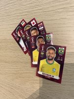 Panini WM 2022 Fünf Stickers mit Neymar Jr.