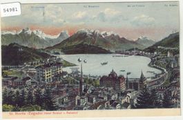 St. Moritz - Hotel Bristol v. Bahnhof - Litho
