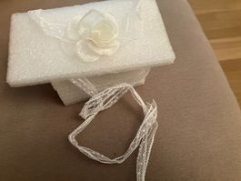 Schönes weisses Camellia Band mit Rose für Haare, Arm &Hals