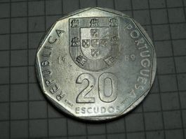 Portugal 20 Escudos, 1989