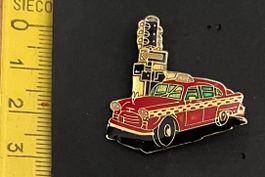 New Yorker Checker-Cab-Taxi an einer Ampel. /Pin