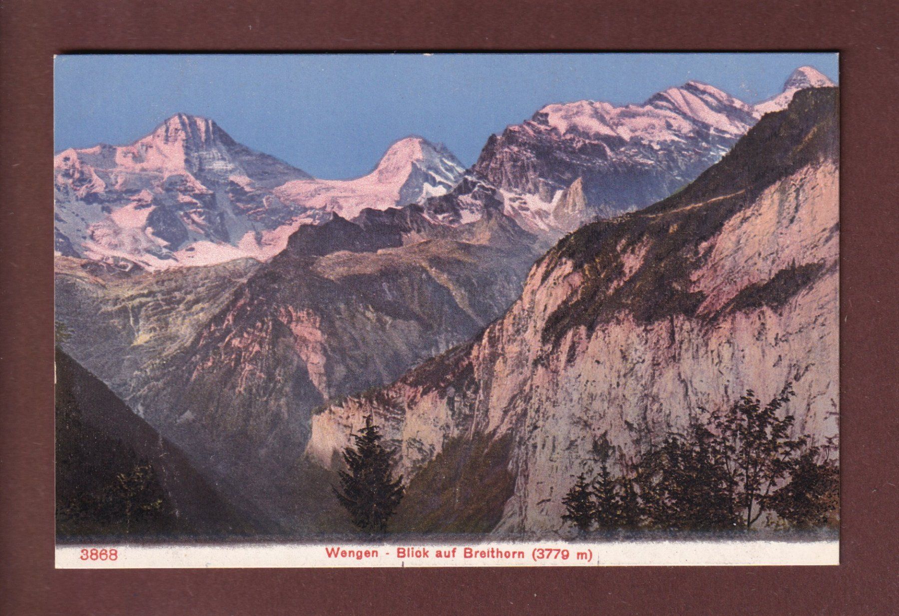 Cartoline postali: WENGEN - Blick auf Breithorn – Usato da Pully venduto da nicecards