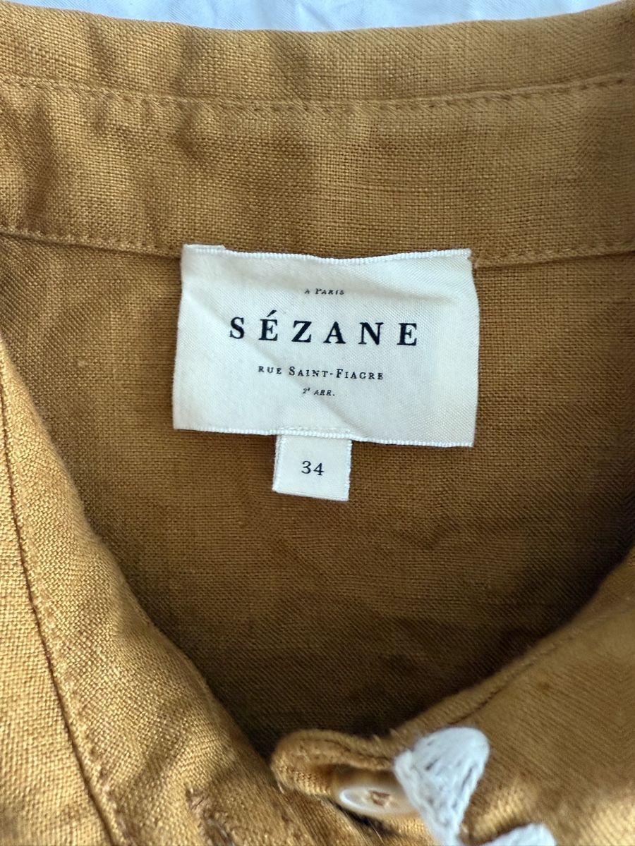 Sezane Blusen: SÉZANE Bluse Leinen Kurzarm Grösse 34 – Gebraucht aus Zollikon von snowflake10- 4