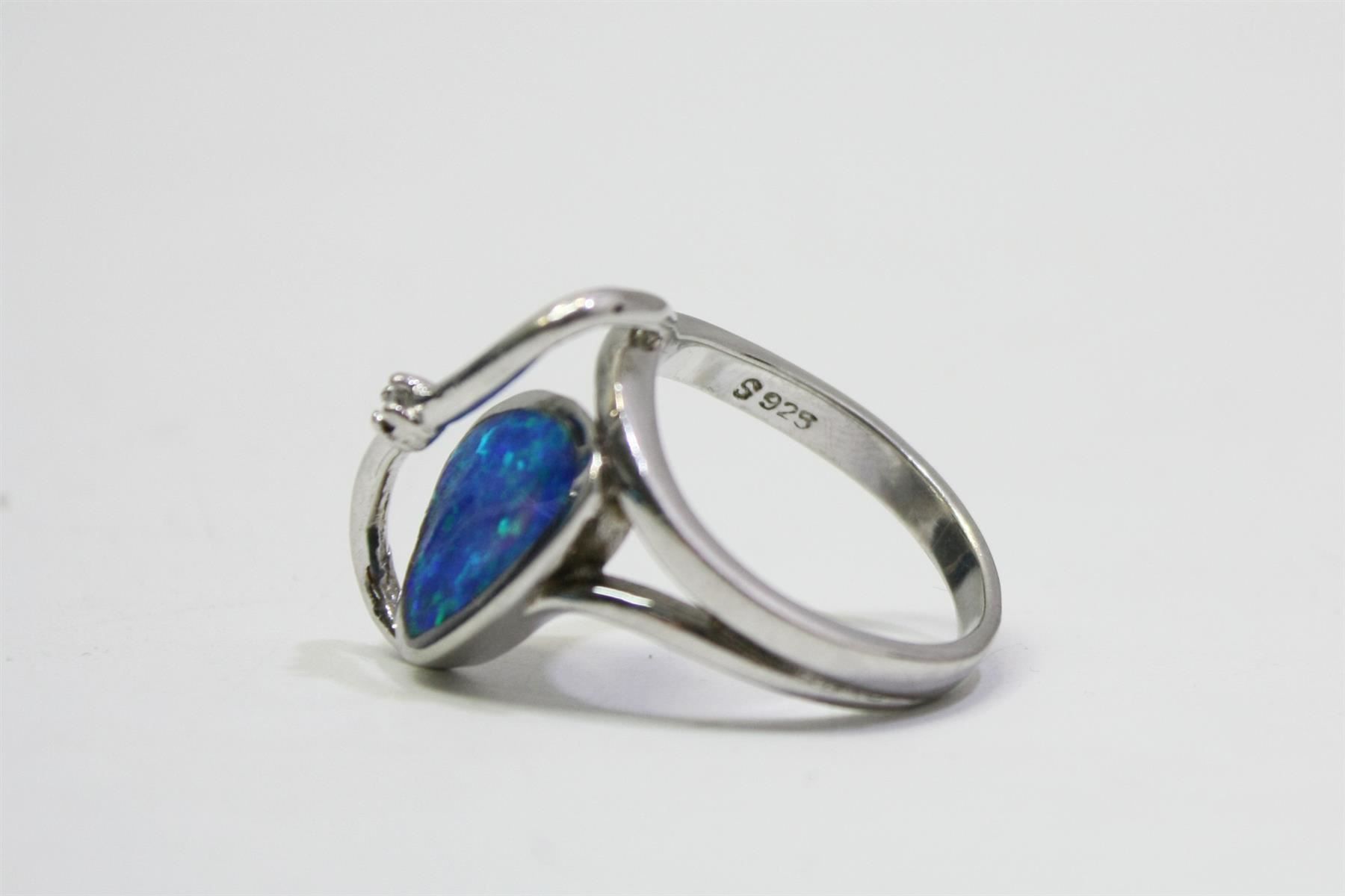 Anelli: 925er Silber Fingerring mit synth. Opal (2666) – Usato da Zürich venduto da fundsachenverkauf 4
