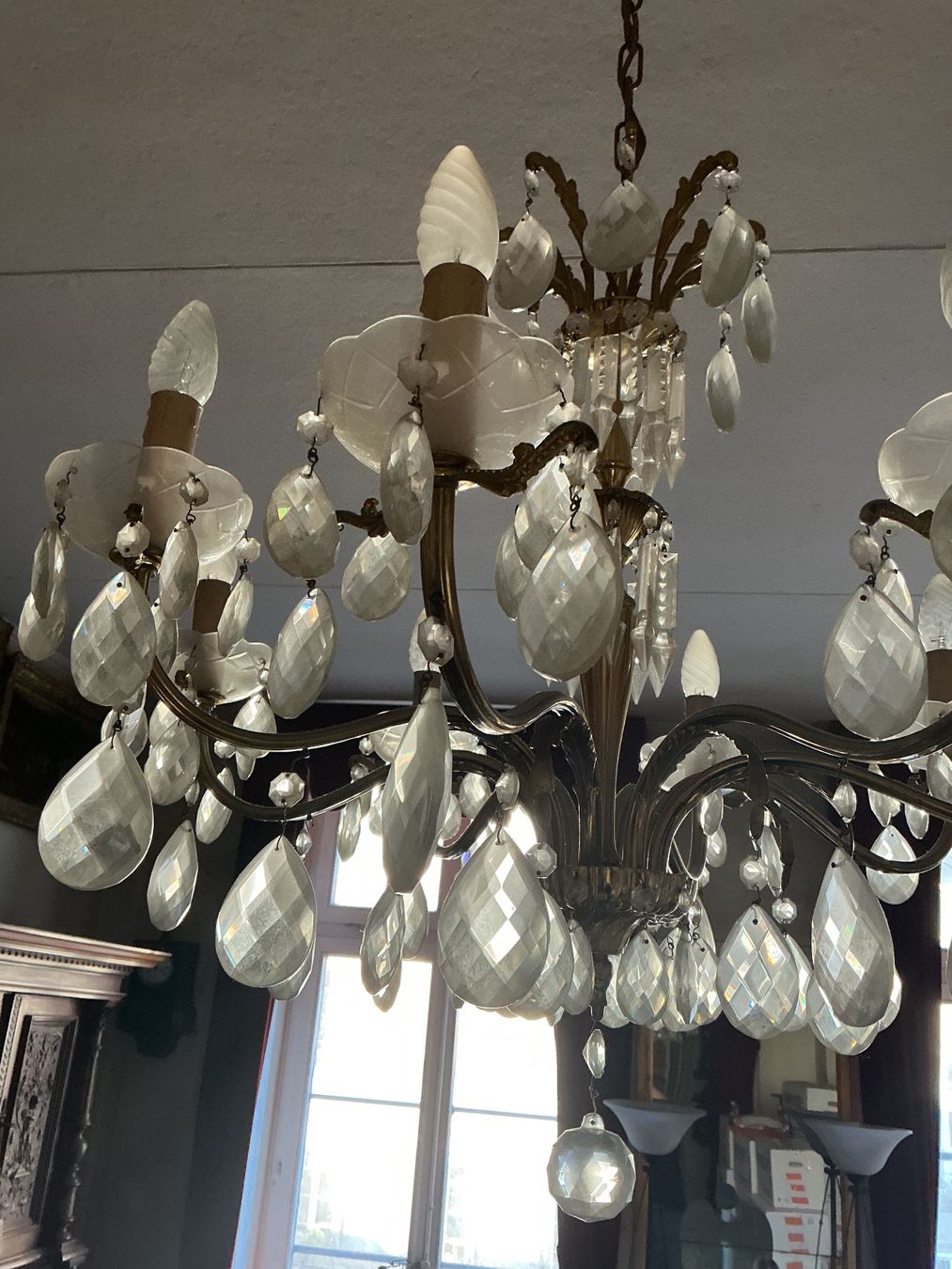 Lampadari & plafoniere: Grosser Leuchter mit schönem Behang – Usato da Bern venduto da vielerart 5