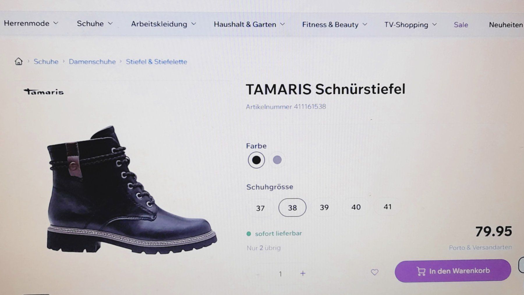 Tamaris Damenschuhe: Winter Schwarze Boots Tamaris – Gebraucht aus Schaffhausen von col_t6cz 4