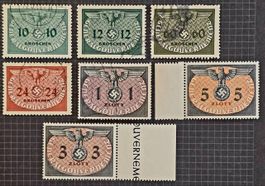 Generalgouvernement 1940 Aufdruck Serie Randstuecke 7V GEST