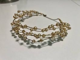 Elegante Braut-Halskette mit Perlen (verstellbar)