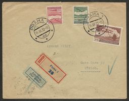 Flugpost Schweiz 1935 Prag Zürich Luftpost