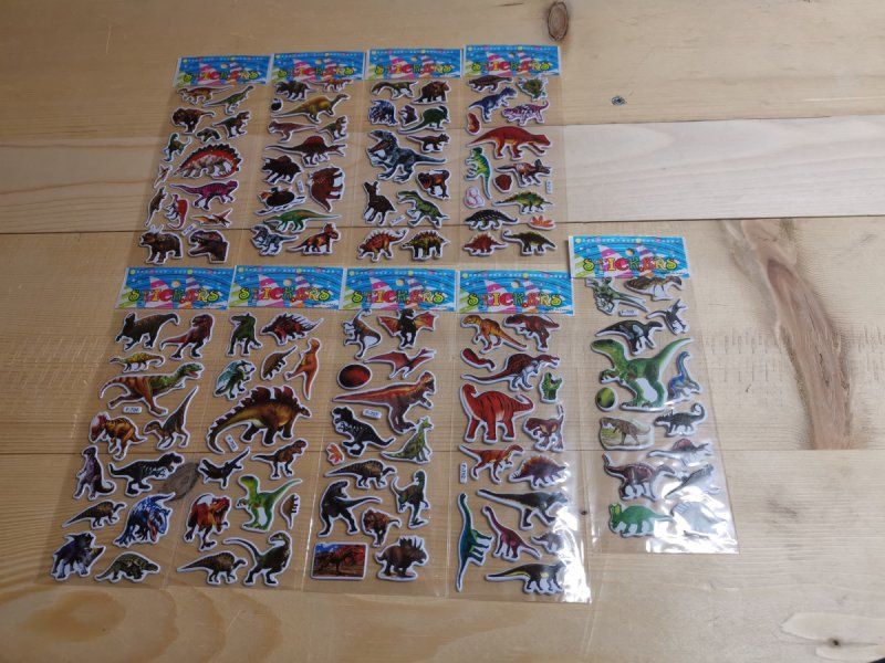 WOKICOR Dinosaurier Sticker Set 56 Stück - Neon Aufkleber Wasserdicht Für Kinder