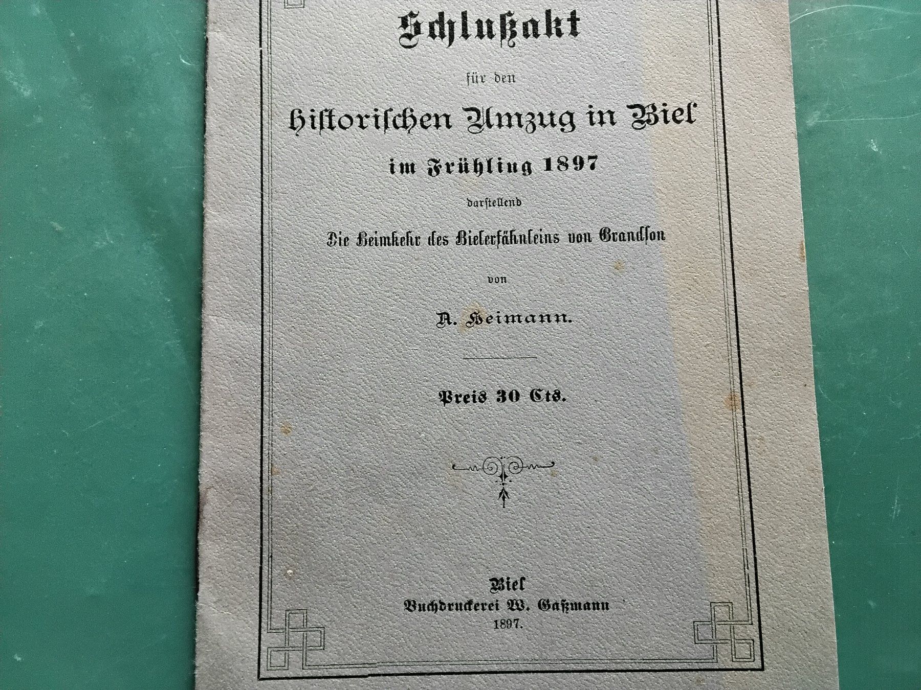 Documenti: Biel/ Bienne, hist. Umzug in 1897 – Usato da Biel/Bienne venduto da taki25 1
