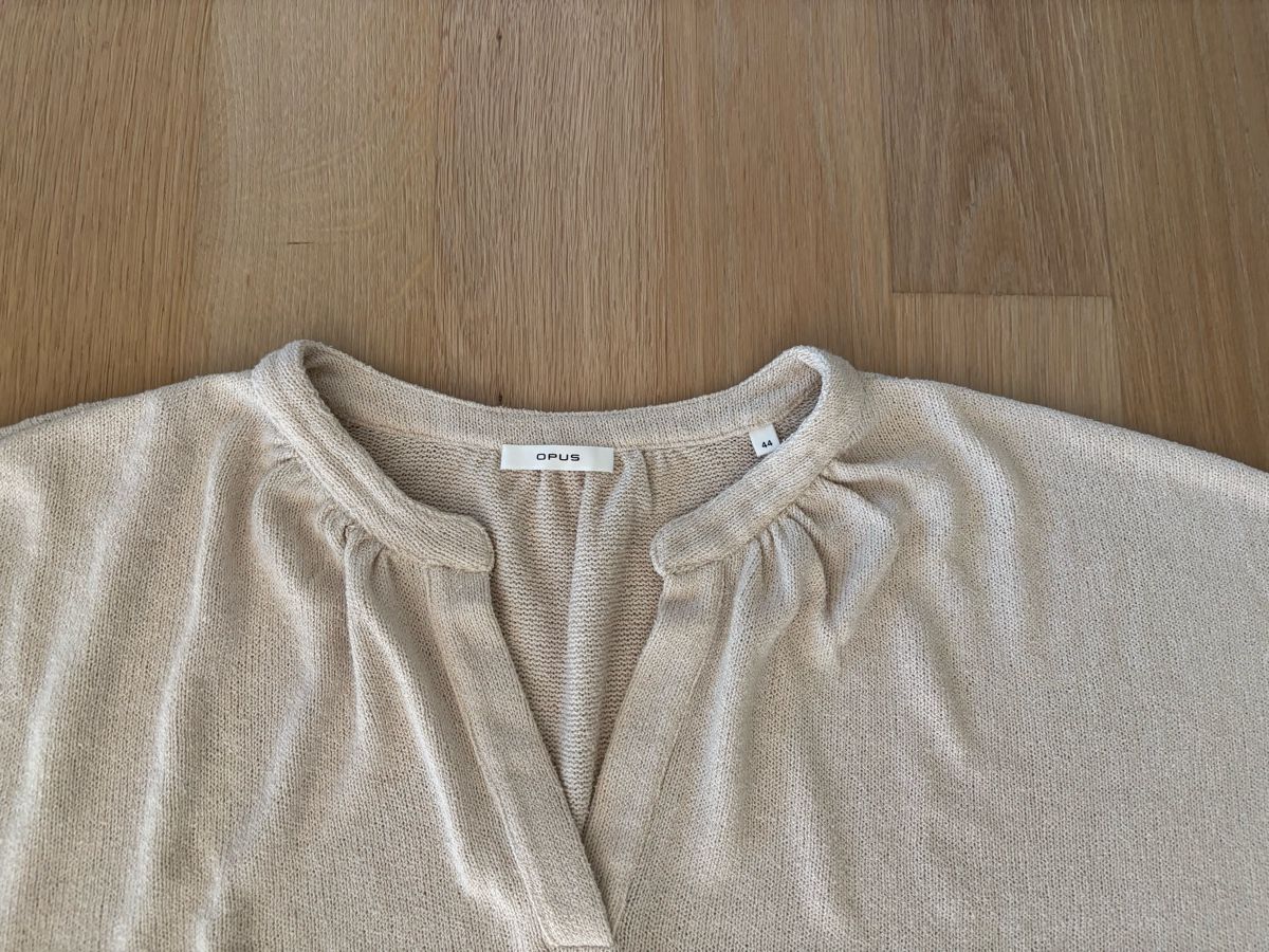 Opus Maglioni & Felpe: Strickpullover kurzarm beige Opus Gr. 44 – Usato da Gwatt (Thun) venduto da Bioethanol01 1