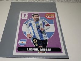 Panini Extra Sticker lila | Purple ARG Lionel Messi