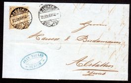 1868 FALTBRIEF VON ZÜRICH NACH ALTSTÄTTEN SITZENDE HELVETIA
