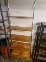 Stahlregal mit 5 Holz Brettern, gute Zustand