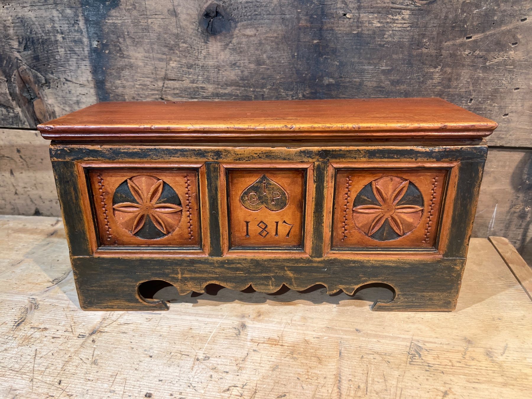 Articoli in legno: Schatulle dat.1817 – Usato da Gossau SG venduto da Keller-Antiques