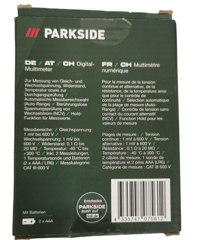 Parkside Misurare: Digital - Multimeter von PARKSIDE – Usato da Wilen b. Wollerau venduto da morethanmusic 2