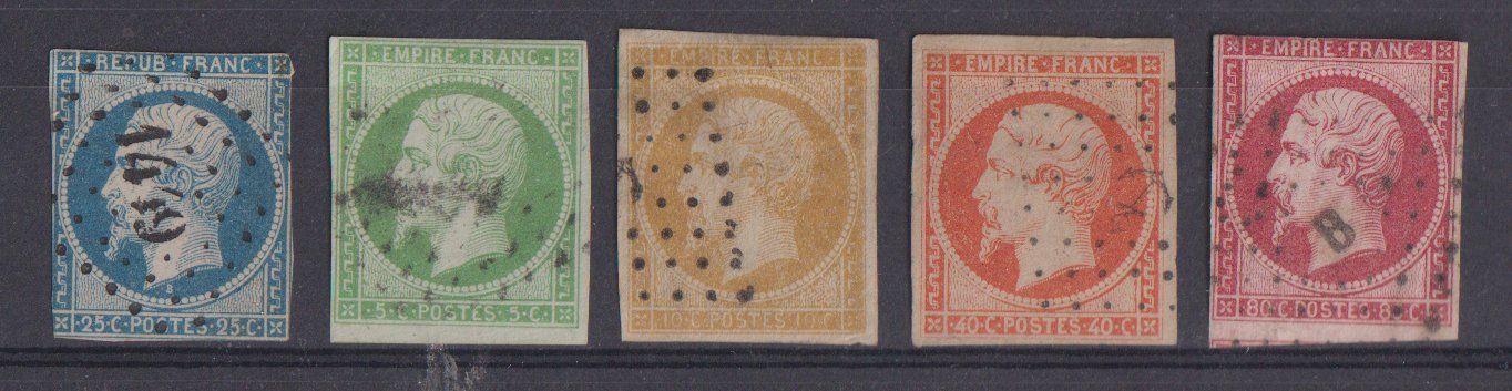 Alle Briefmarken: Frankreich Klassik: 5 Werte – Gebraucht aus Eschlikon TG von PhilCon