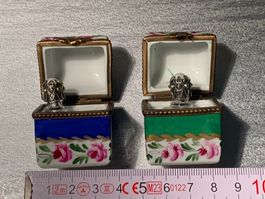 zwei "Porcelain Box From Limoges France, Hand Painted Ki3/10