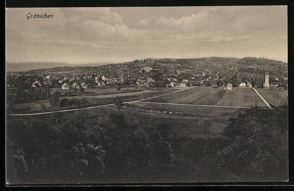 Cartoline postali: AK Gränichen, Blick auf die Ortschaft – Usato da Berlin venduto da bartko-reher