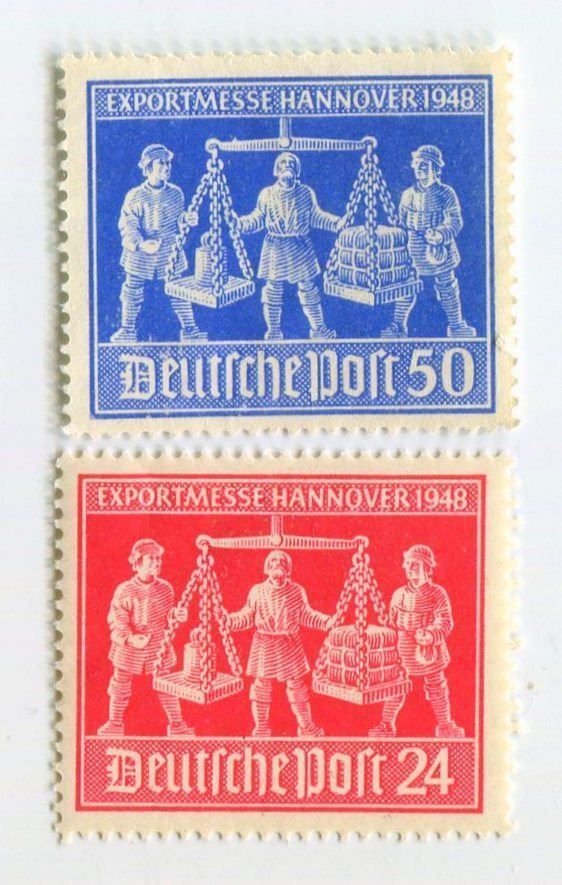Alle Briefmarken: Briefmarken Exportmesse Hannover 1948 – Gebraucht aus Basel von Butsch5