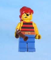 LEGO Minifigur Pirate Red / Black Stripes Shirt
