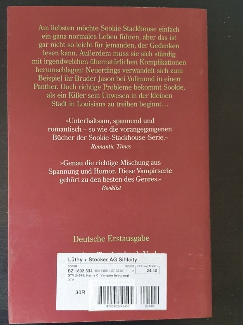Bücher: Vampire bevorzugt von Charlaine Harris – Gebraucht aus Langnau am Albis von jer_pm72 1