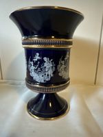 Wunderschöne, Kobaltblaue Vase mit Golddekor, Porzellanvase