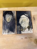 Gemälde Mädchen und Knabe M. Hoffmann 1969 guter Zustand