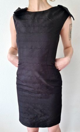 KLEID DRESS S 36 HUGO BOSS SEIDE SILK ANTHRAZIT TOP ZU JACKE