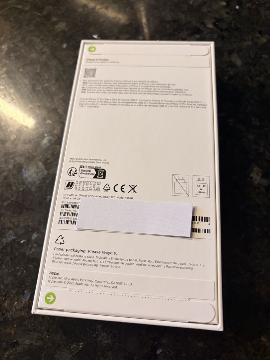 Apple Handys / Smartphones: iPhone 17 Pro Max, Silver, 1TB – Neu und originalverpackt aus Jona von bofialeal 3
