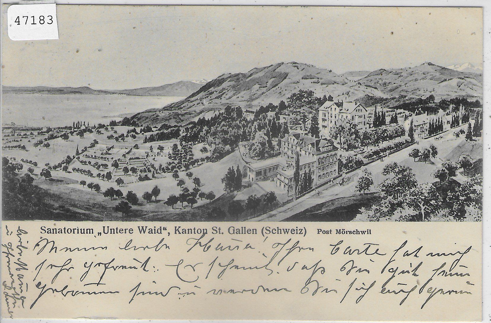 Cartoline postali: Sanatorium "Untere Waid" St. Gallen - Post Mörschwil - Litho – Usato da Ettingen venduto da Kartenplanet