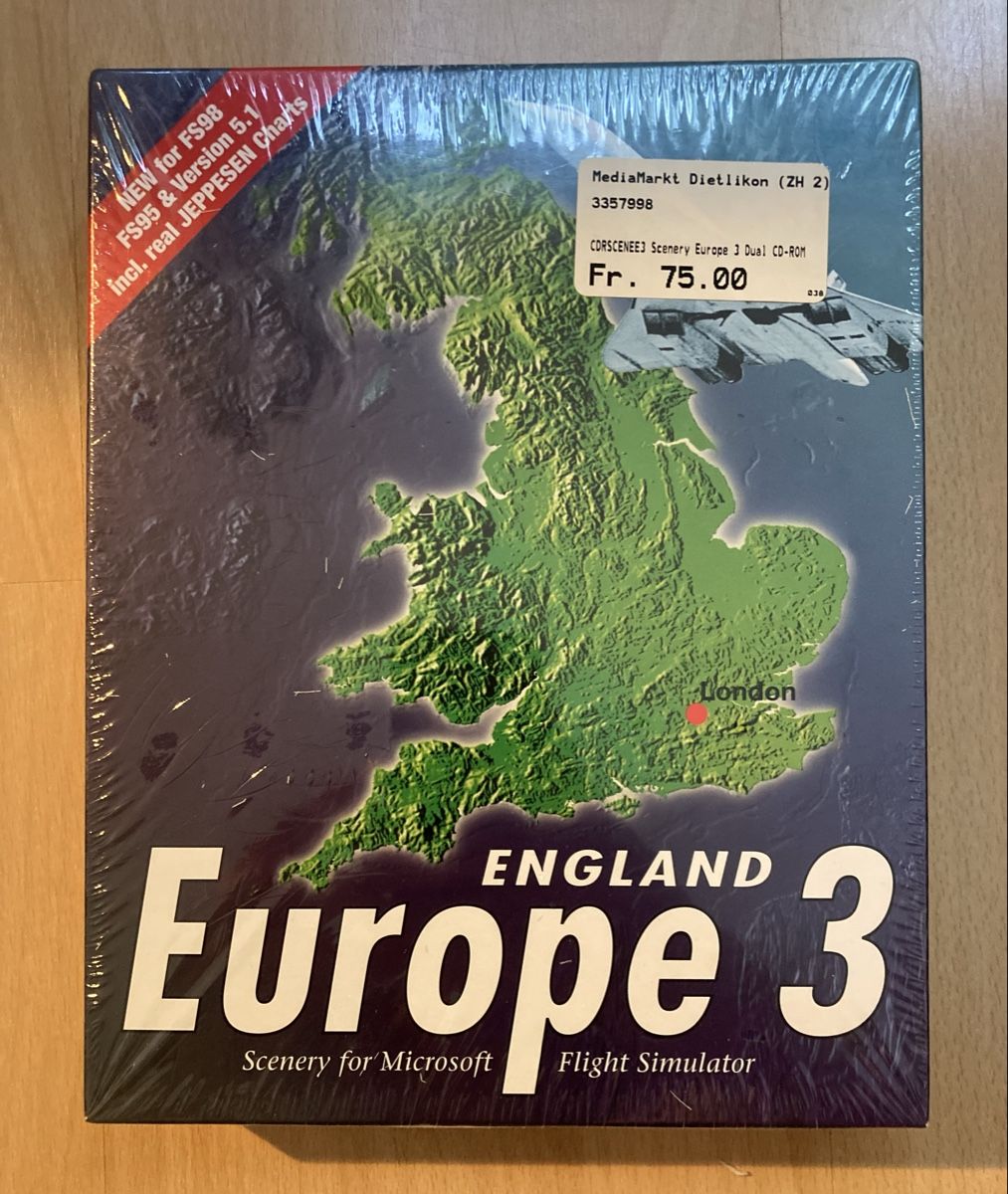 Microsoft Giochi: Neu OVP Europe 3 Scenery for Microsoft Flight Simulator 1997 – Nuovo e nell'imballaggio originale da Rombach venduto da polymerase01
