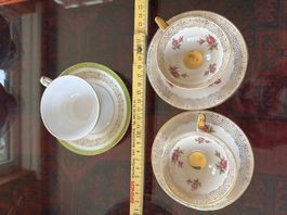 3 Espresso Sets, Porzellan, neuwertig