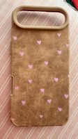 iPhone Air hard case suede soft brown pink hearts