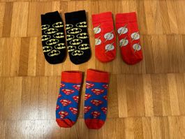 3 Paar Superhelden Socken Superman Batman Flash Gr. 24/27