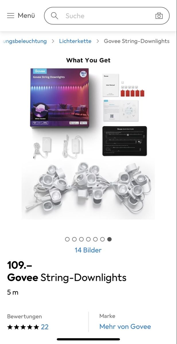 Govee Guirlandes lumineuses: LED Lichterkette Govee String 5m NEU! – Neuf avec emballage d'origine à Umiken par Toyota148 2