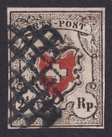 13I, ORTS-POST mit KE, Type 29, Gitterraute LENZBURG AG
