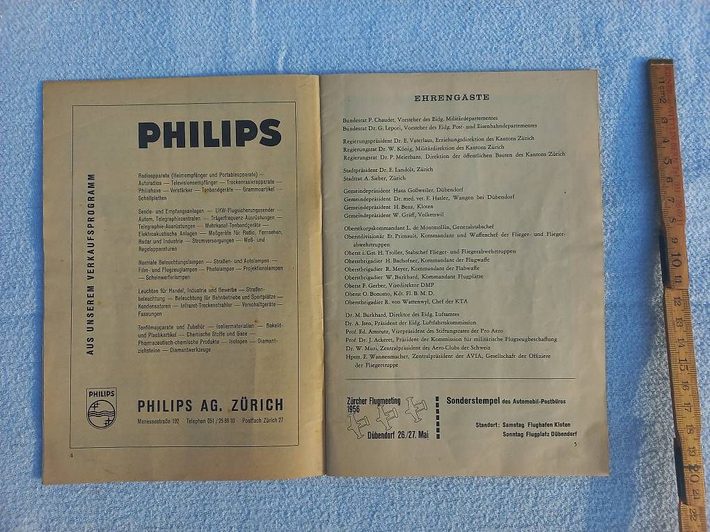 Riviste & Magazine: Altes Programheft; Zürcher Flugmeeting 1956 – Usato da Frauenkappelen venduto da Chruetzhubel 1