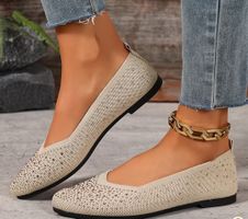 Damen Ballerinas beige mit Strass Grösse 37 neuwertig
