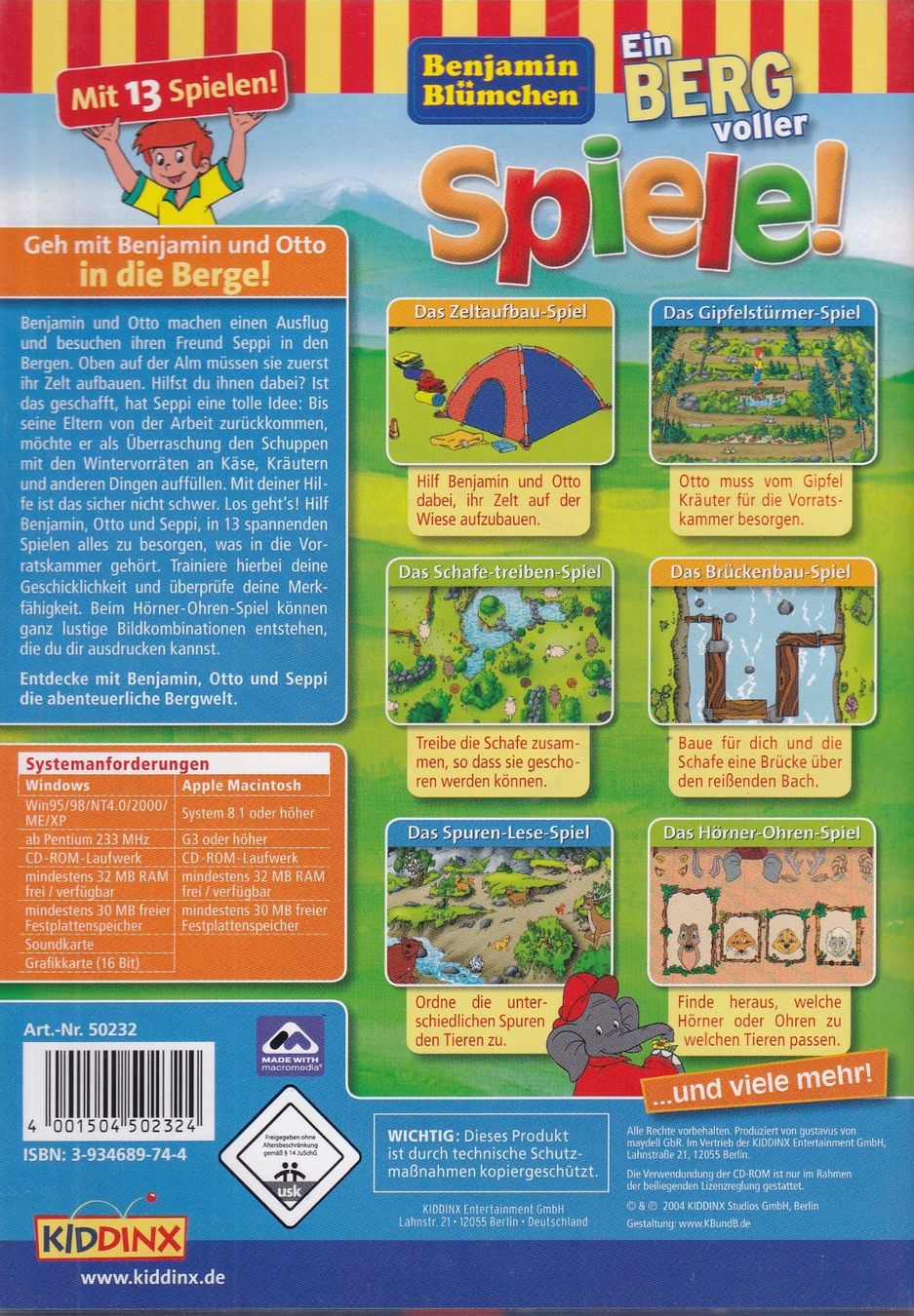 Spiele: CD Rom - Benjamin Blümchen - Ein Berg voller Spiele – Gebraucht aus Lausen von Mondeo10628 1