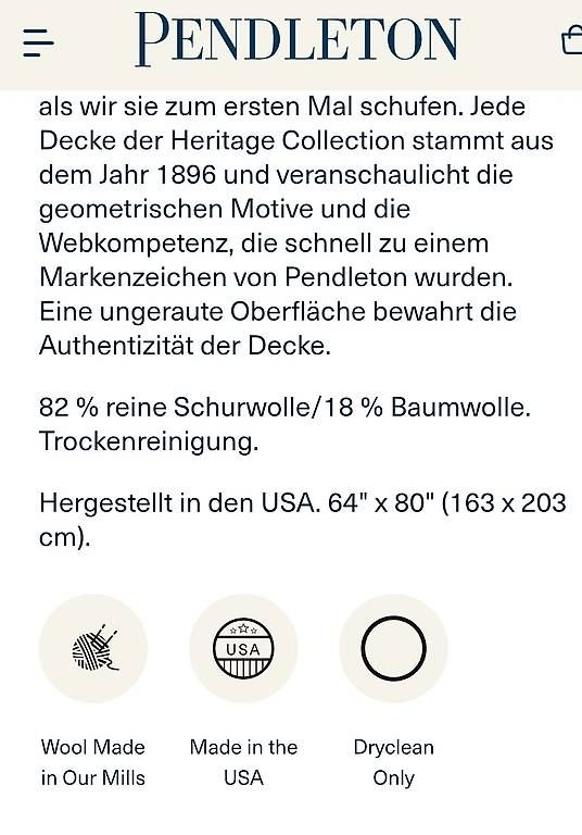 Coperte: Original Tagesdecke Pendleton, neuwertig! – Usato da Pfäffikon SZ venduto da MaHeW 4