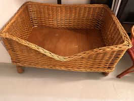 Hunde Rattankorb gross 