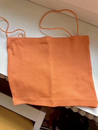 Zara Orange Top, schulter-&bauchfrei, S, Spaghetti Träger