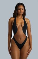 NEUER eleganter Body uni schwarz Gr. S - 224037