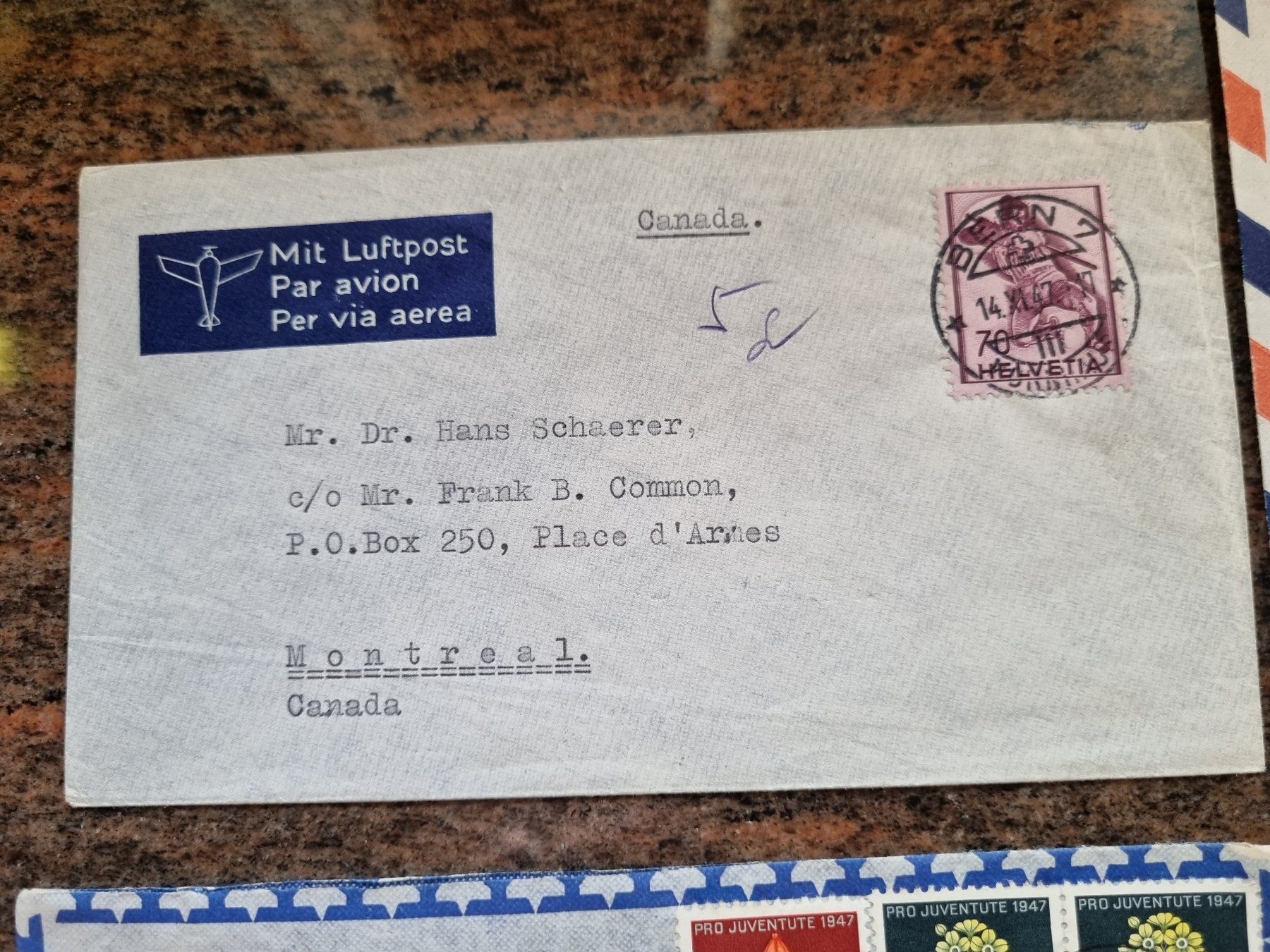 Couverts & Versandtaschen: Briefmarken auf Luftpost- Briefen. Mit Werbemarke 1948 – Gebraucht aus Trachslau von bastet06 1