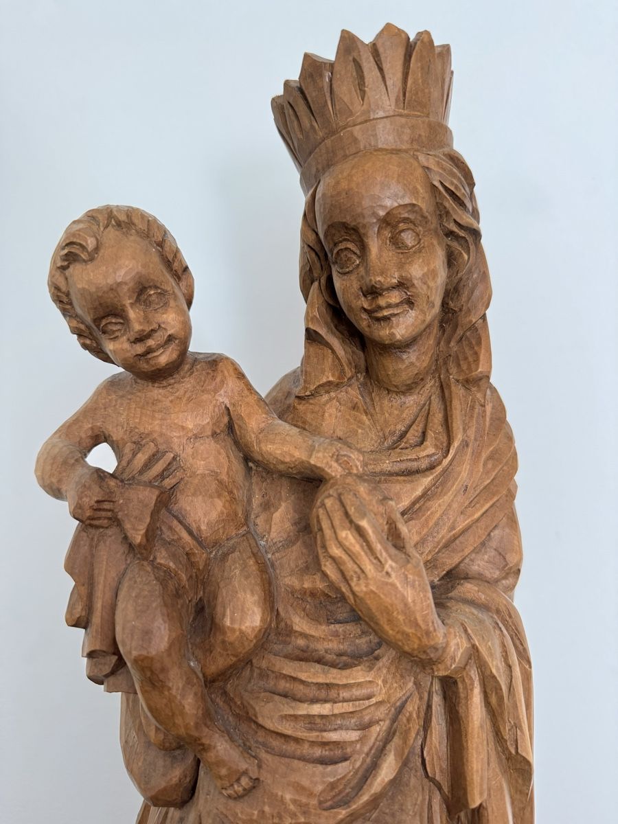 Madonna/Krone mit Kind aus Holz popular angefertigt- h ca.53cm