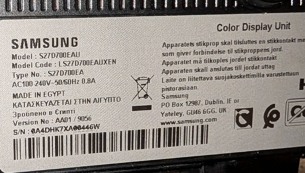 Samsung Ecrans: Samsung S27D700EAU – D'occasion à Zürich par QuZu 1