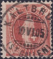 68E.d, Vollstempel: KALTBRUNN (SG): 10.JUN.1905 +Expertise
